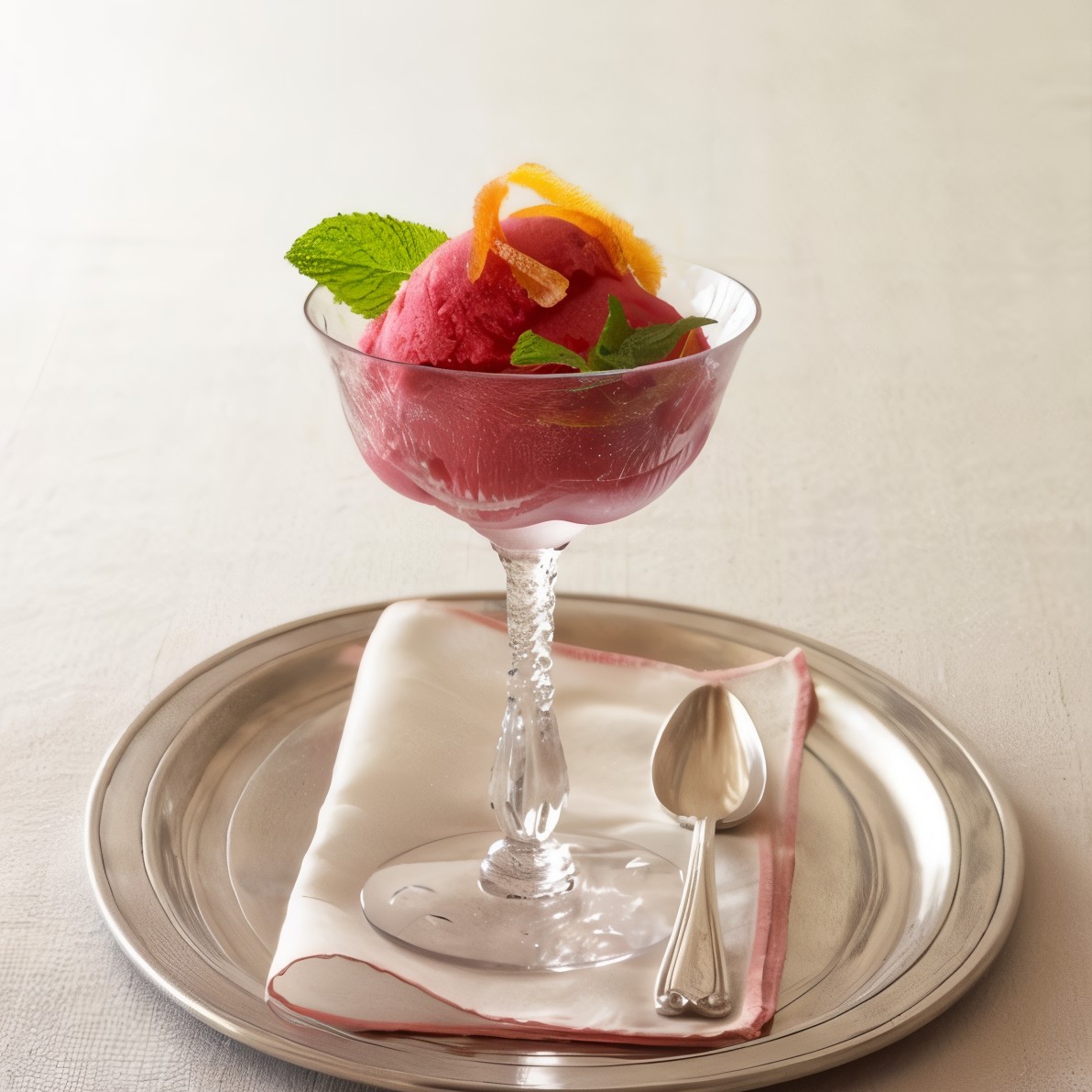 Гранита с клубникой и манго