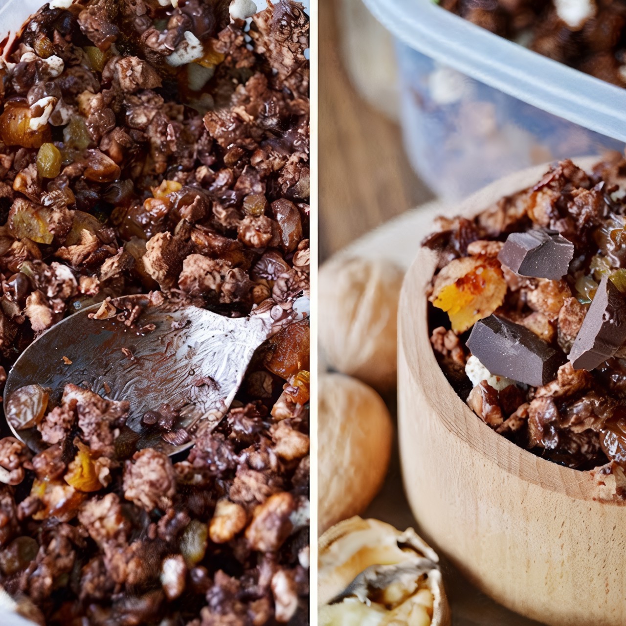 Гранола с шоколадом и мелиссой