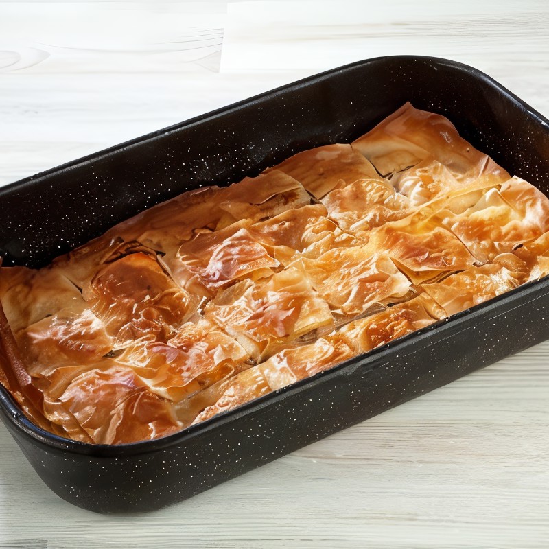 Греческий пирог с тыквой, фетой и шалфеем (Kolokithopita)