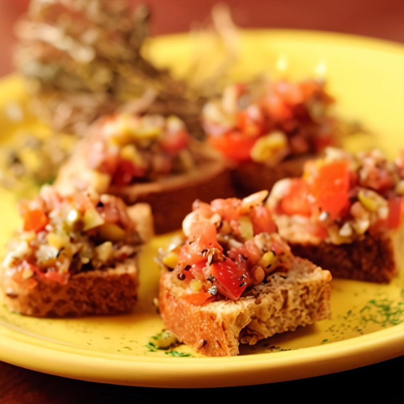 Гренки с овощами