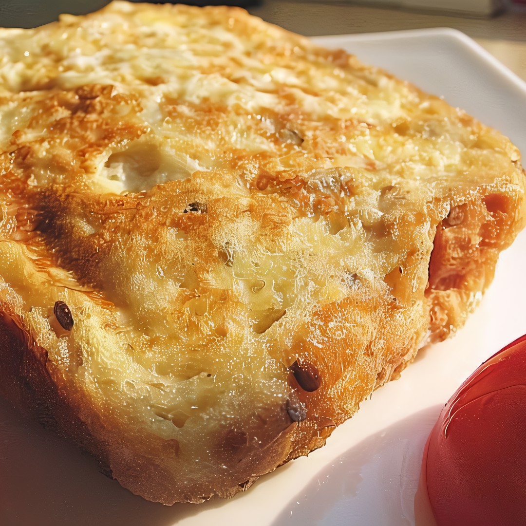 Гренки в омлете с сыром