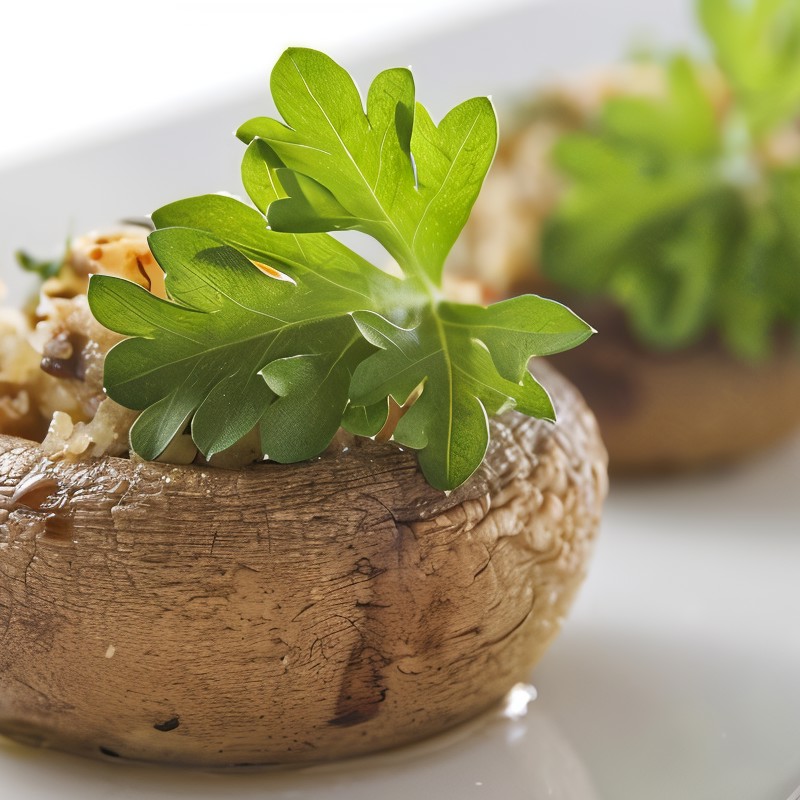 Грибы фаршированные рикоттой и луком