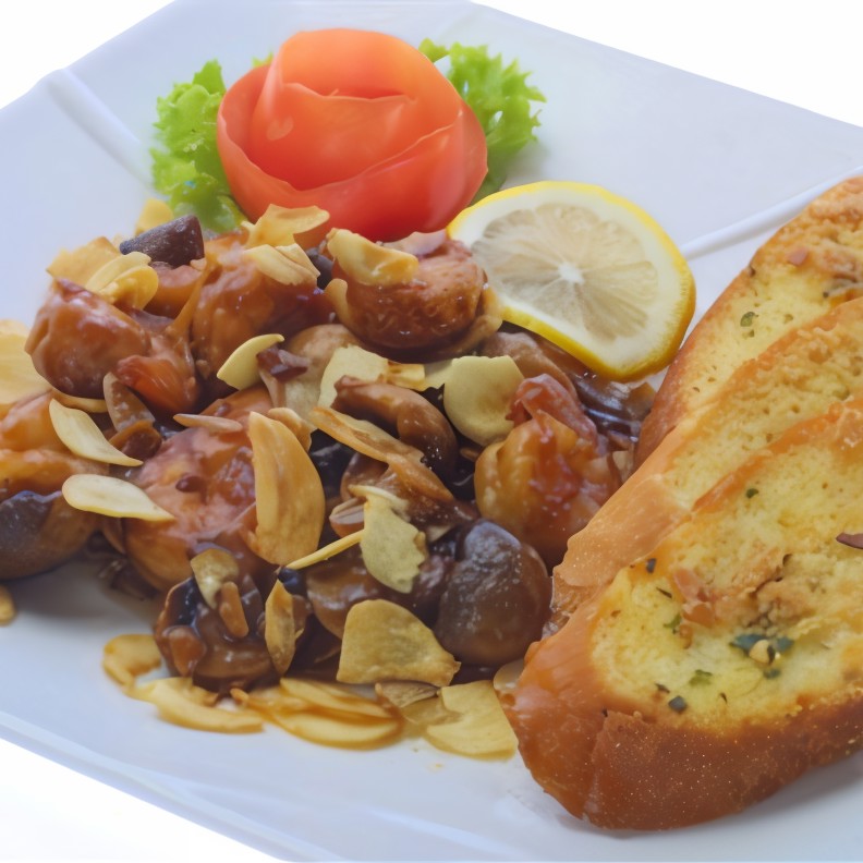 Грибы в шипящем сливочном масле с чесноком