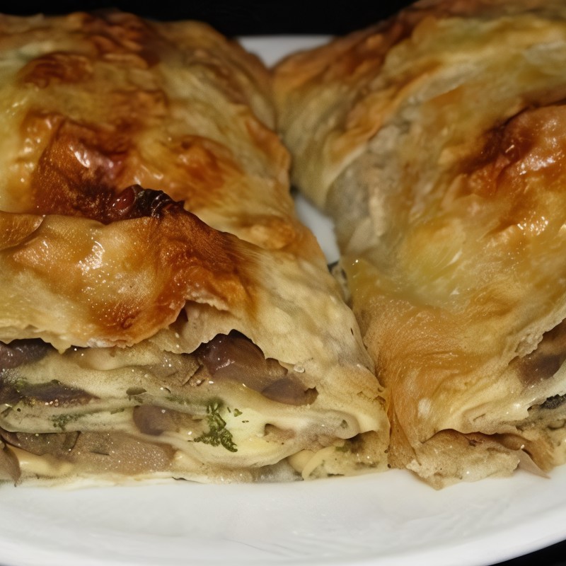 Грибной рулет из лаваша