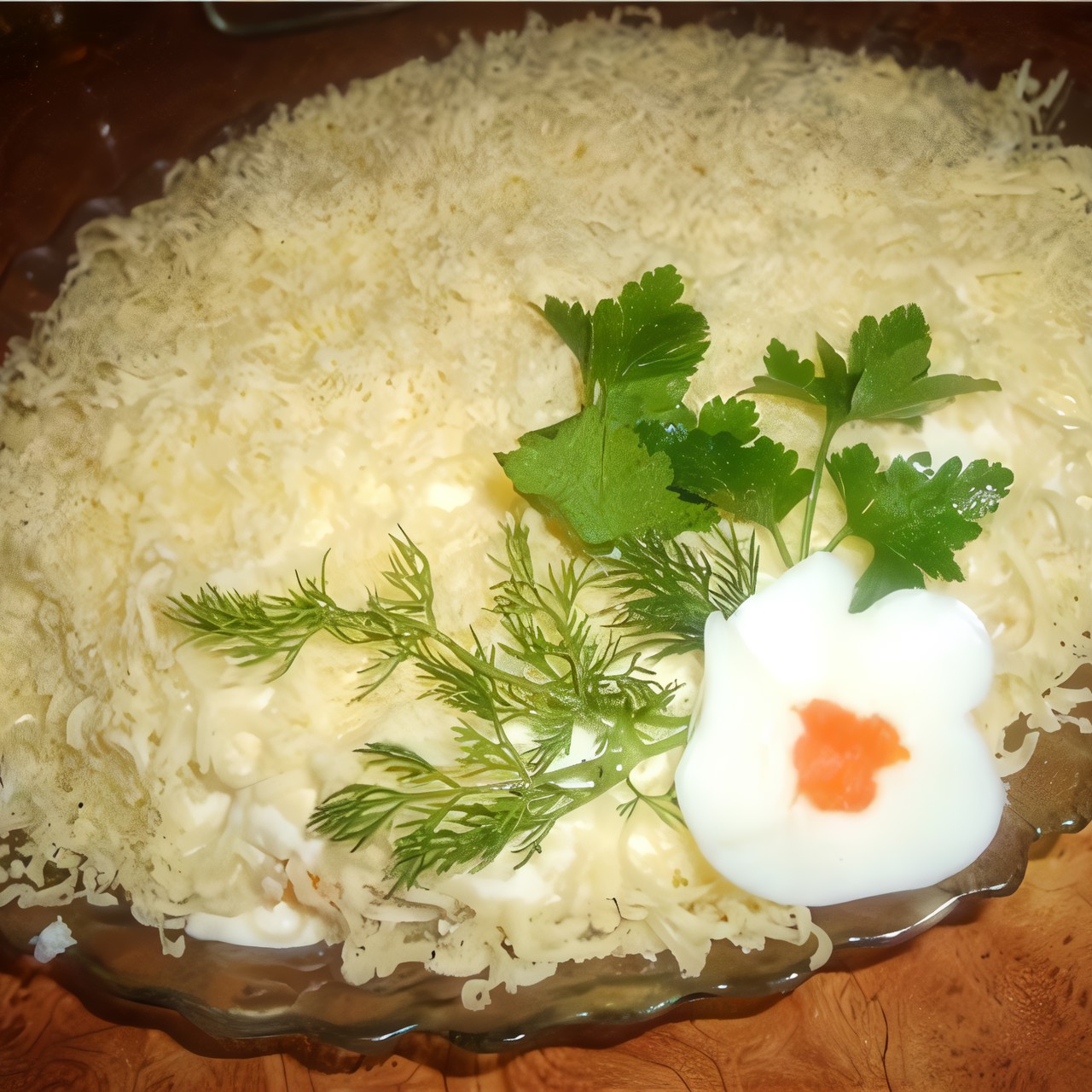 Грибной салат с курицей и красной фасолью