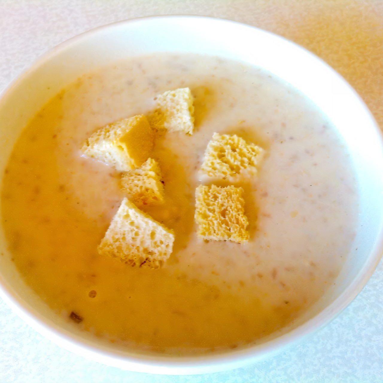 Грибной суп-пюре на курином бульоне