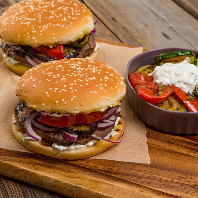 Грильбургер с дзадзики