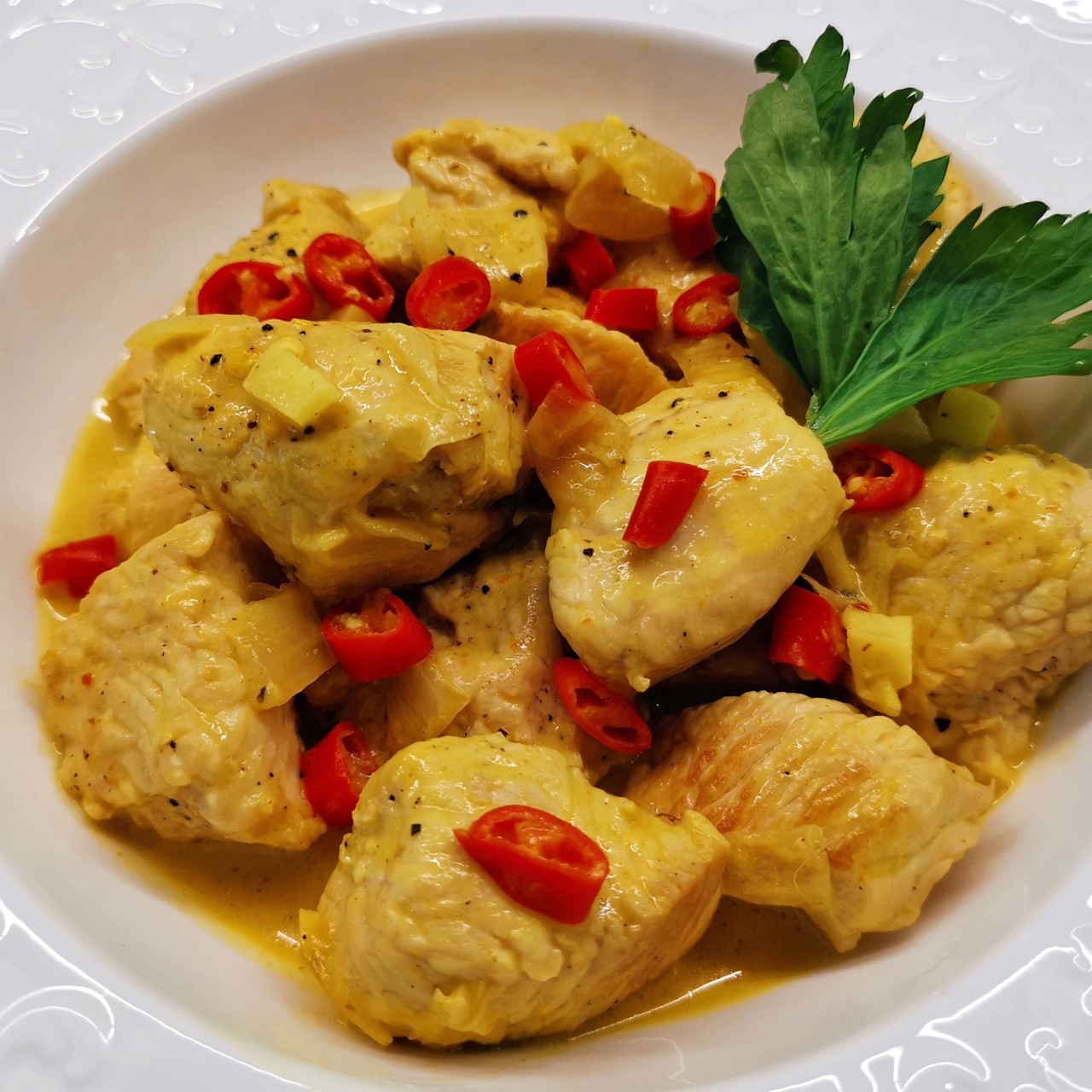 Грудка индейки в кокосовом молоке