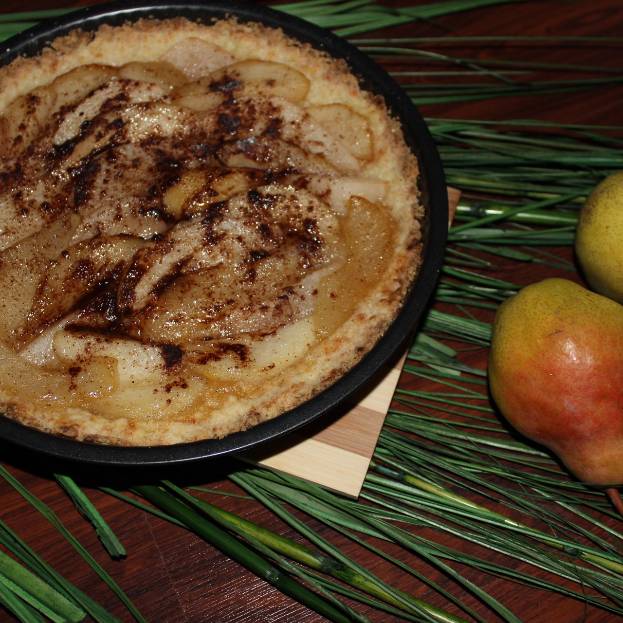 Грушевый пирог без яиц