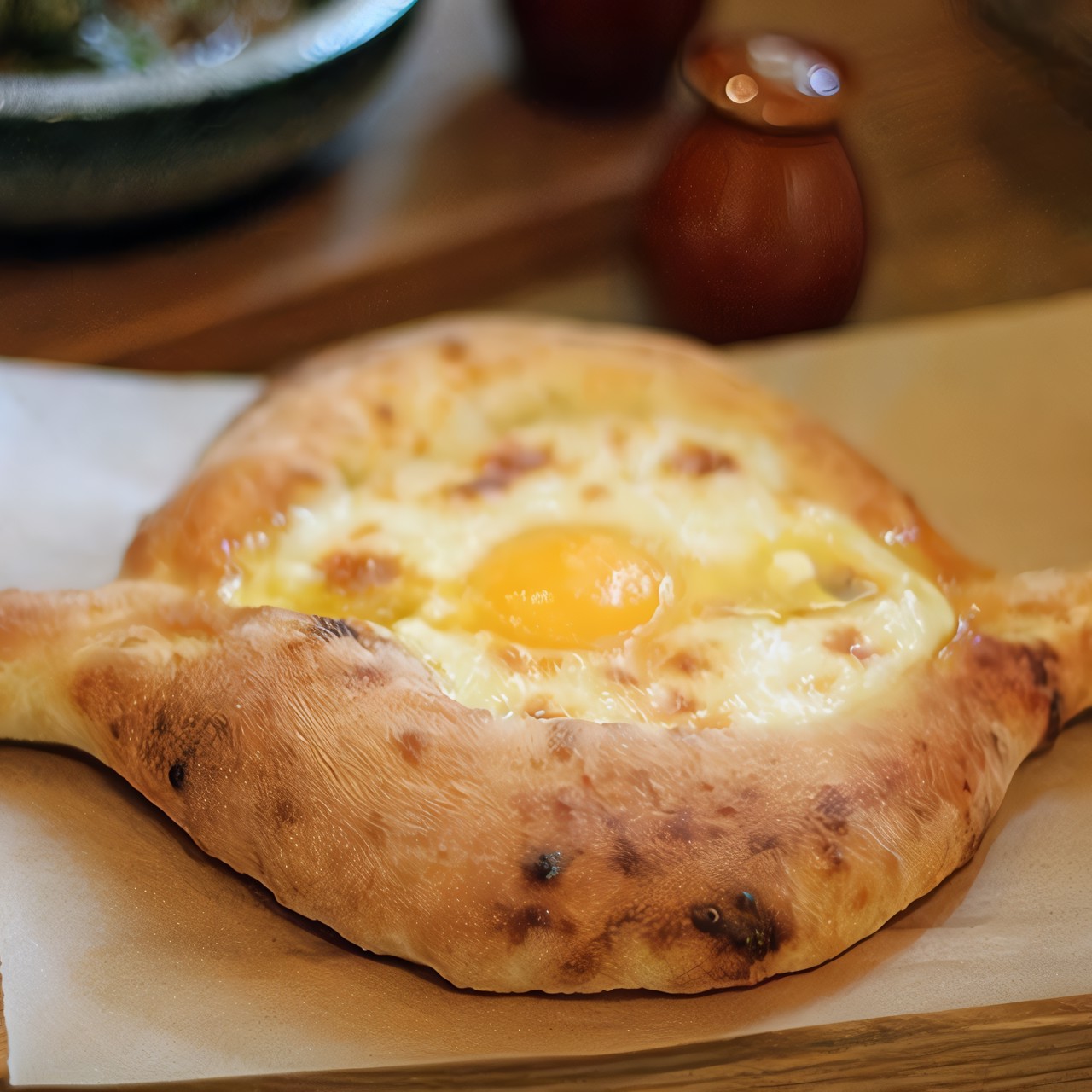 Хачапури по-аджарски с сулугуни и моцареллой