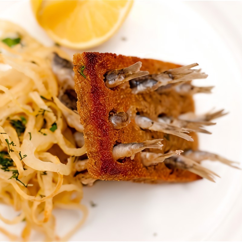 Хамса с луковыми кольцами