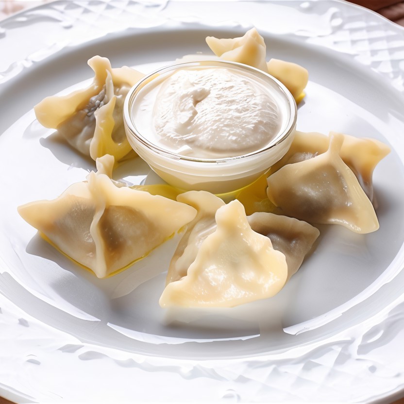 Хинкали с бараниной и зеленью