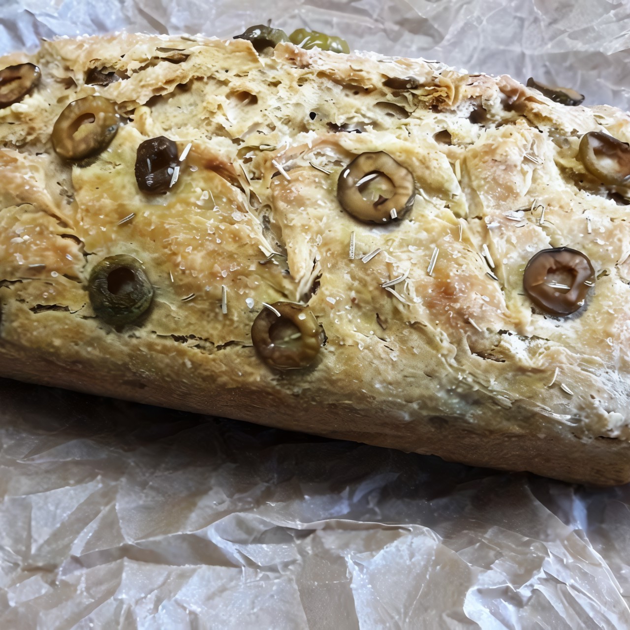 Хлеб с оливками и розмарином