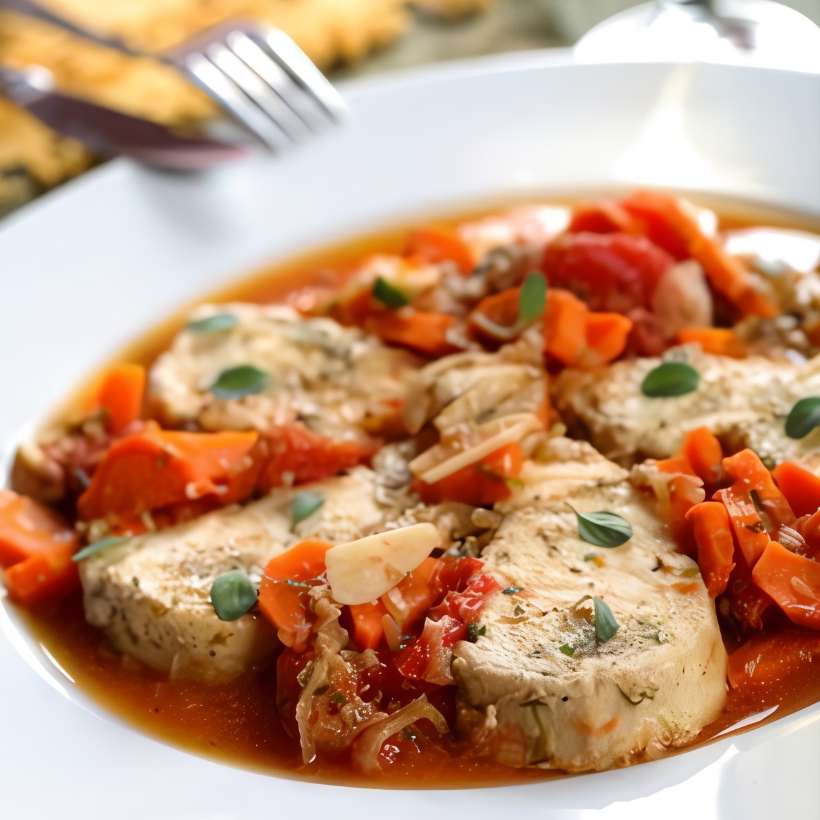 Холодная закуска из палтуса с морковью, фенхелем, лимоном и чесноком