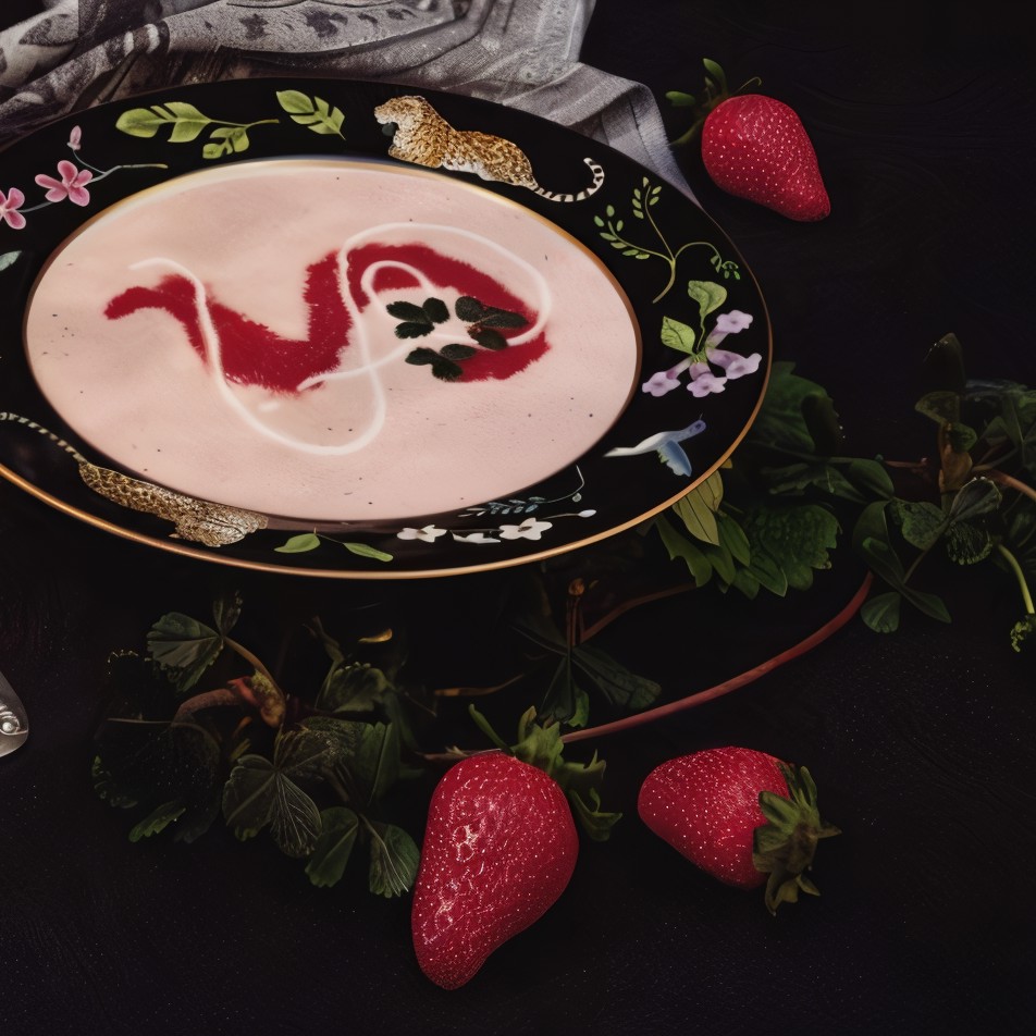 Холодный ягодный суп с черничным соусом