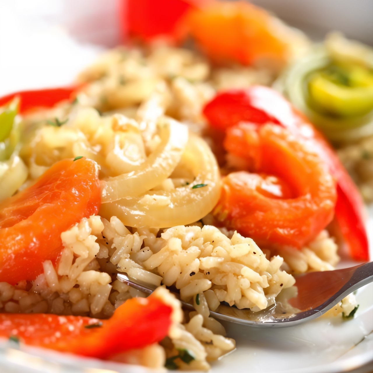 Холодный рис с овощами