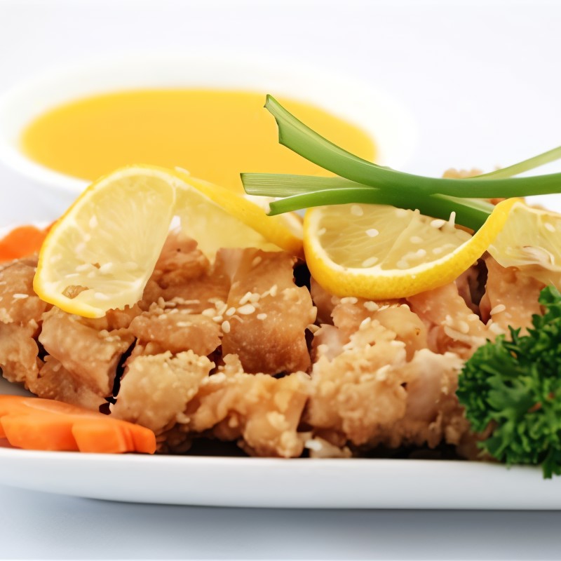 Хрустящая курица в лимонном соусе