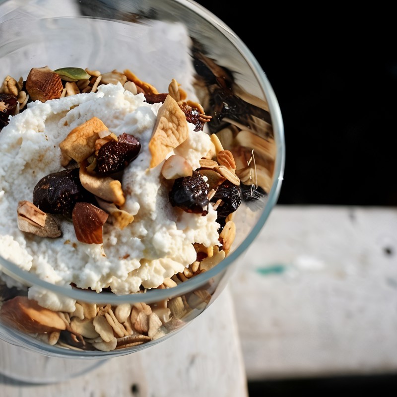 Хрустящая гранола с кремом из кешью