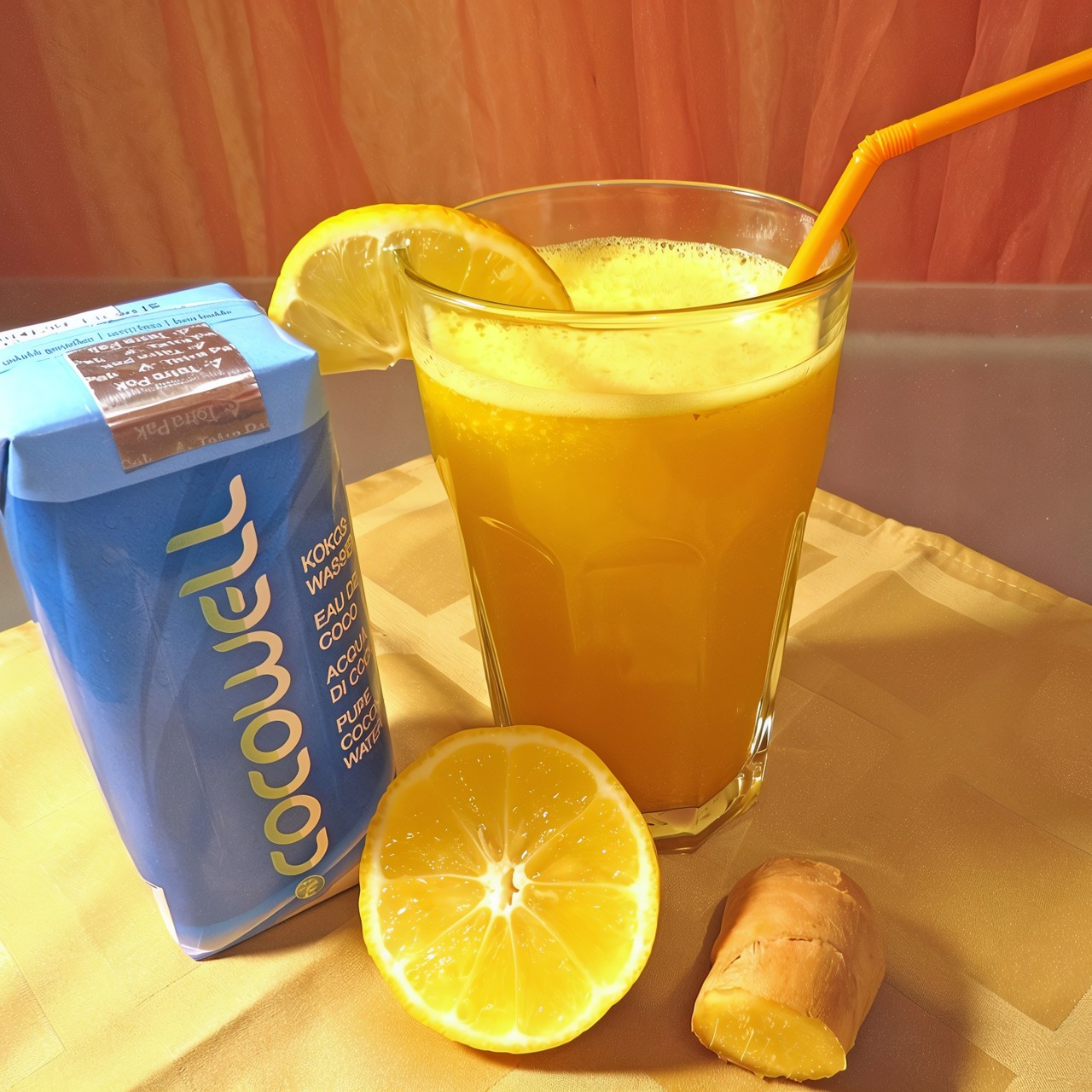 Имбирный тоник на кокосовой воде с куркумой