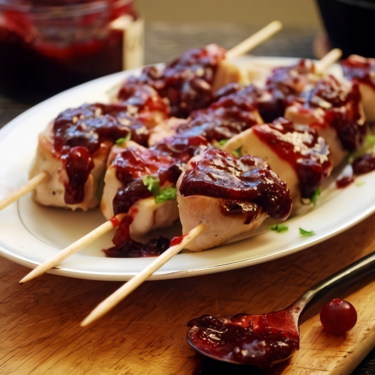 Индюшачий шашлык с клюквенным соусом