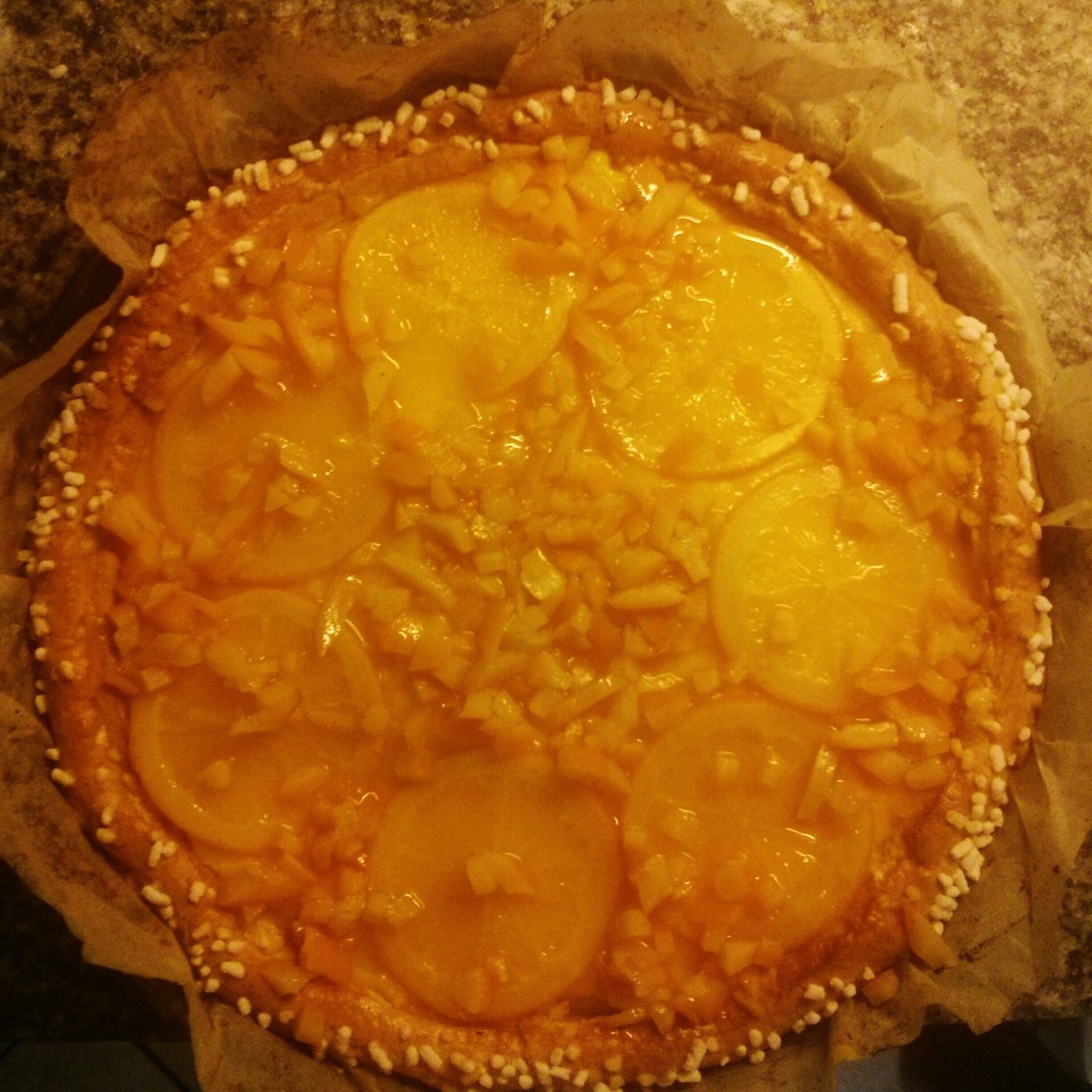 Итальянская кростата с заварным кремом и карамелизованными апельсинами от синьора Фаусто