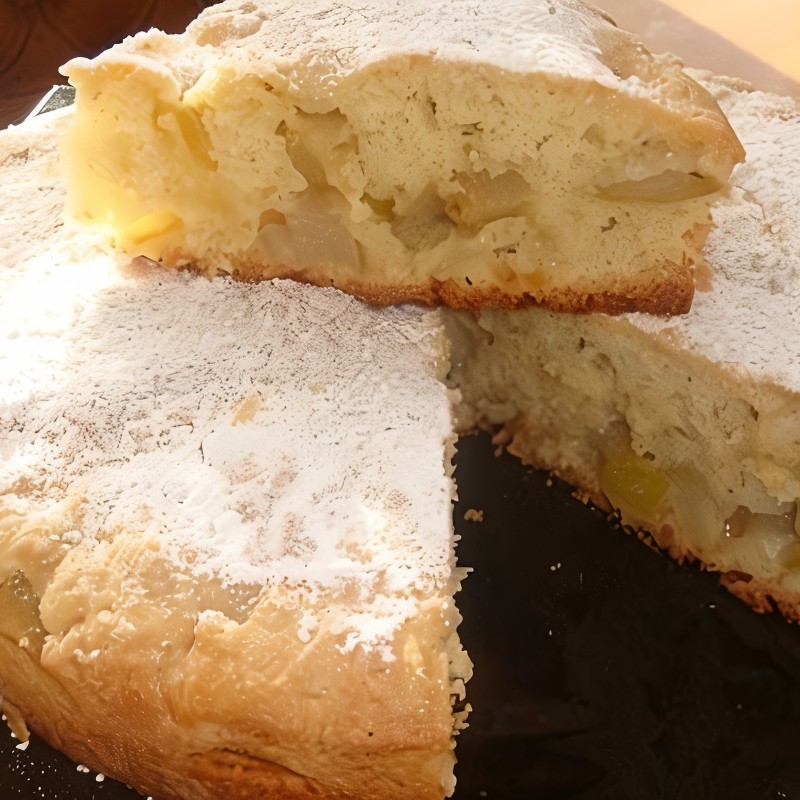 Яблочно-апельсиновый пирог с манкой