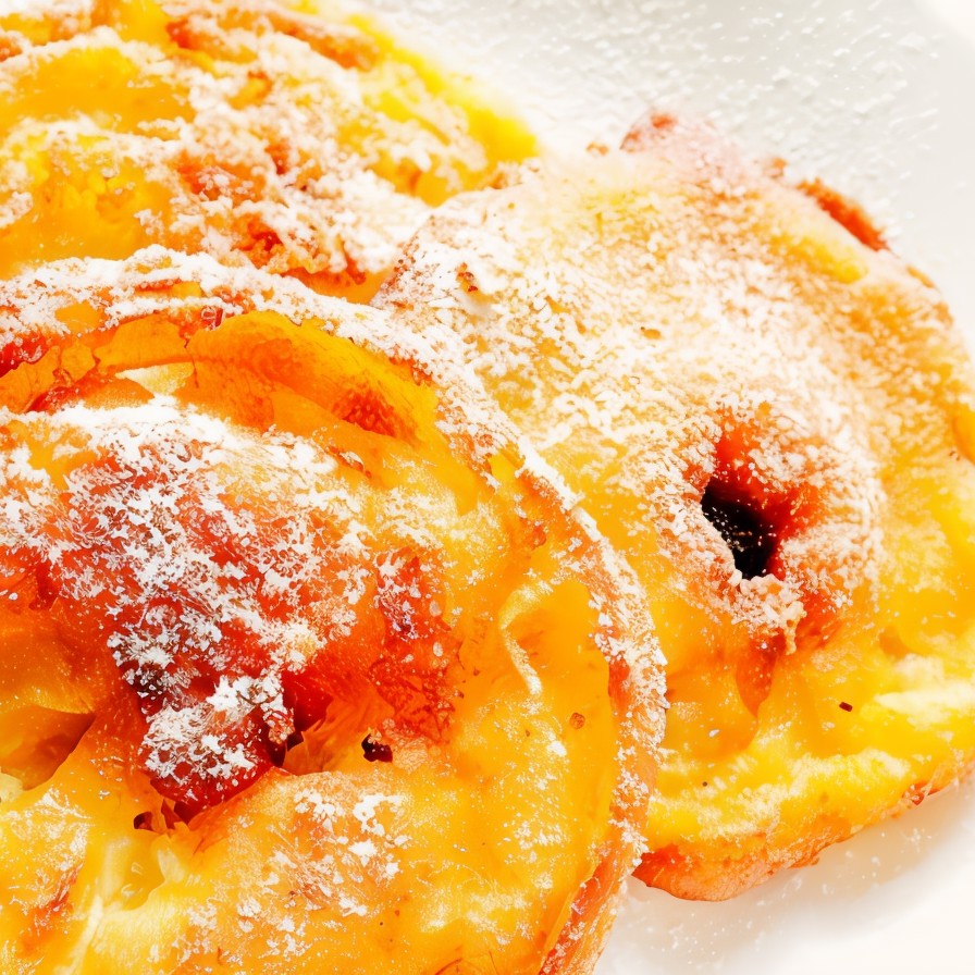 Яблоки в тесте с сахарной пудрой