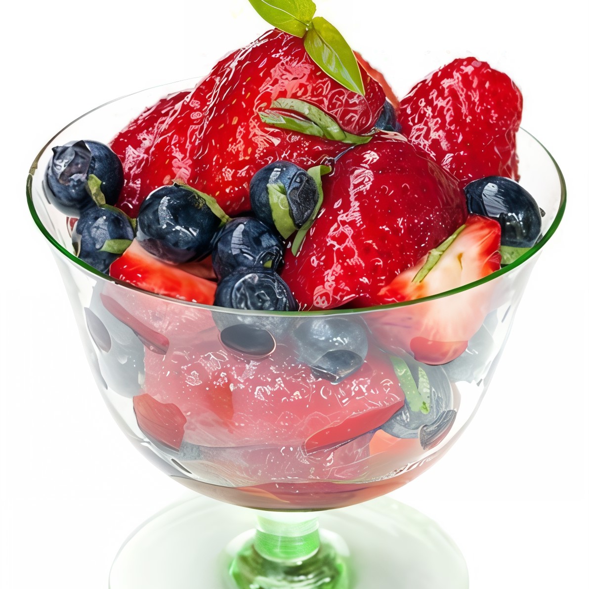 Ягодный салат с апельсиновым ликером и мятой