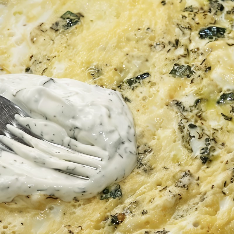 Яичница по-азербайджански с зеленью (Кюкю)