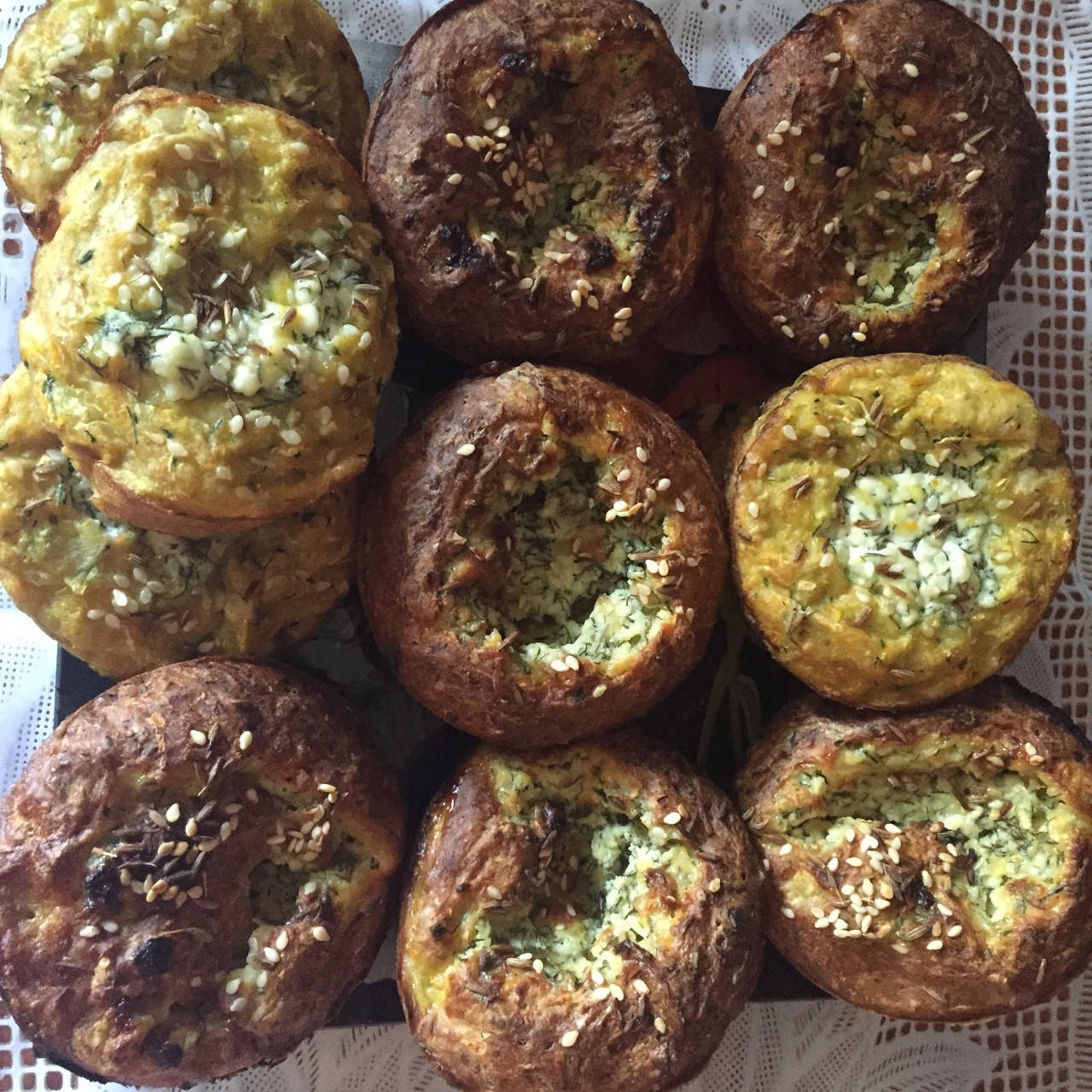 Кабачковые кексы с творожной начинкой