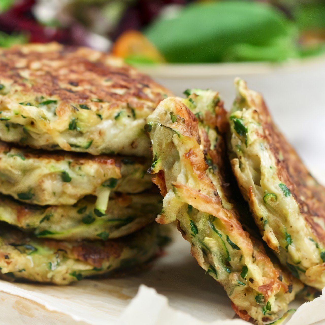 Кабачковые оладьи с сыром и орегано