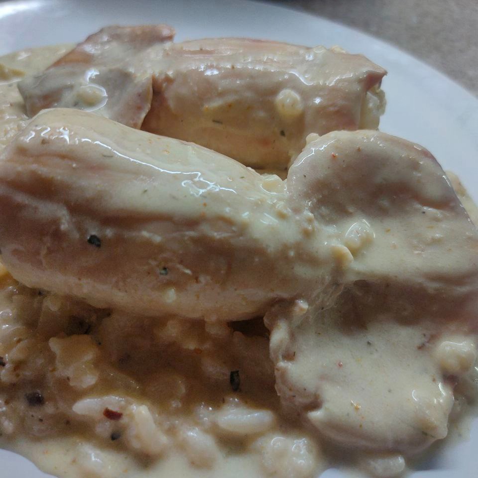 Кальмары фаршированные рисом с яйцом