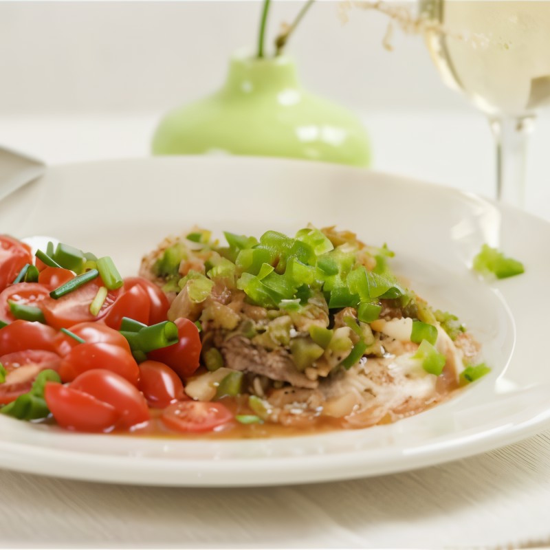 Камбала отварная с овощами