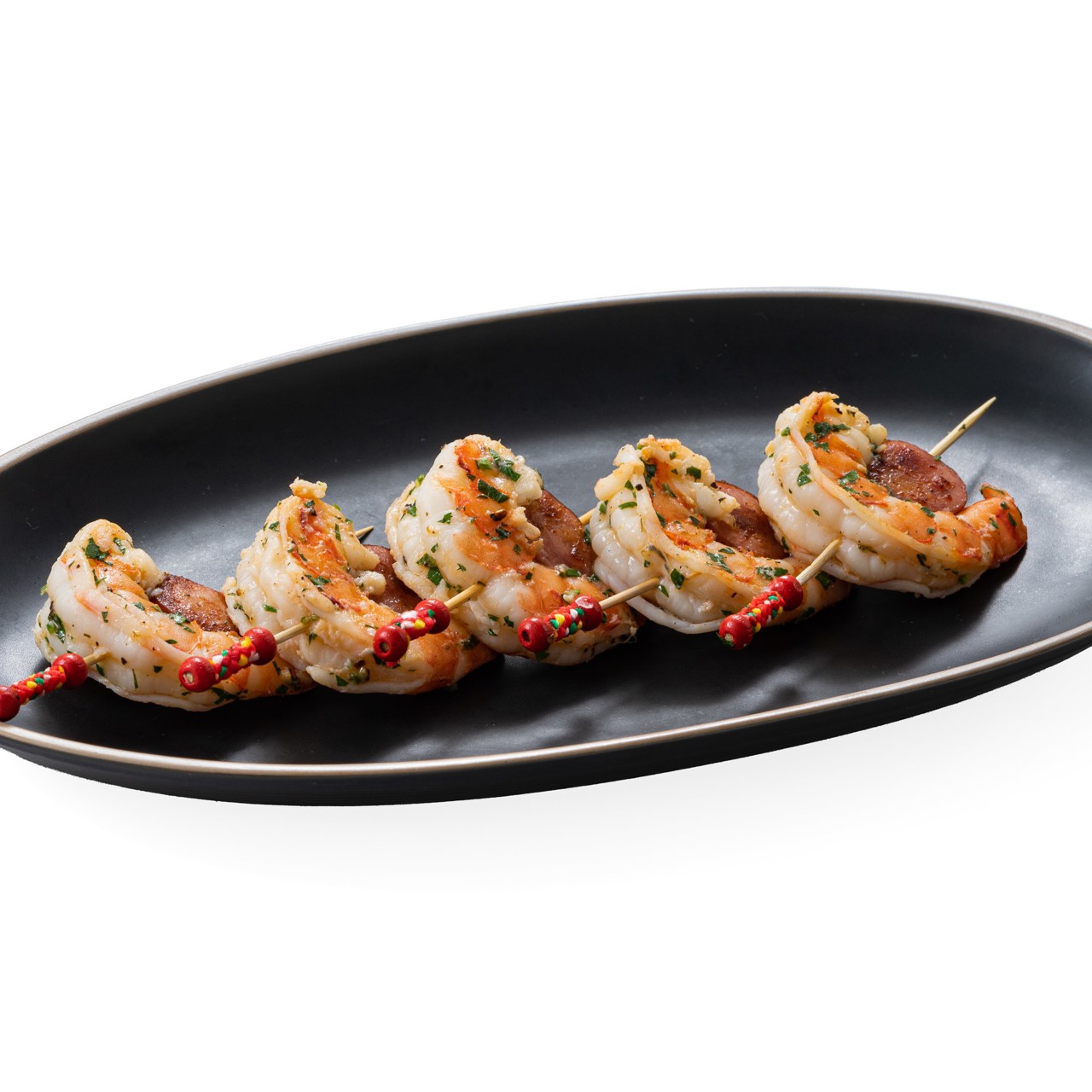 Канапе с креветкой и колбаской