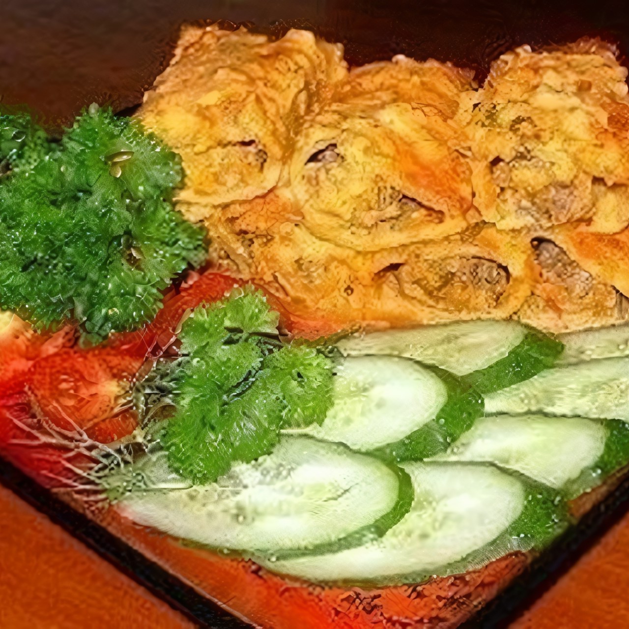 Каннеллони фаршированные фаршем и овощами