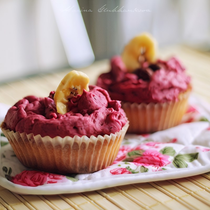 Капкейки с ягодным кремом
