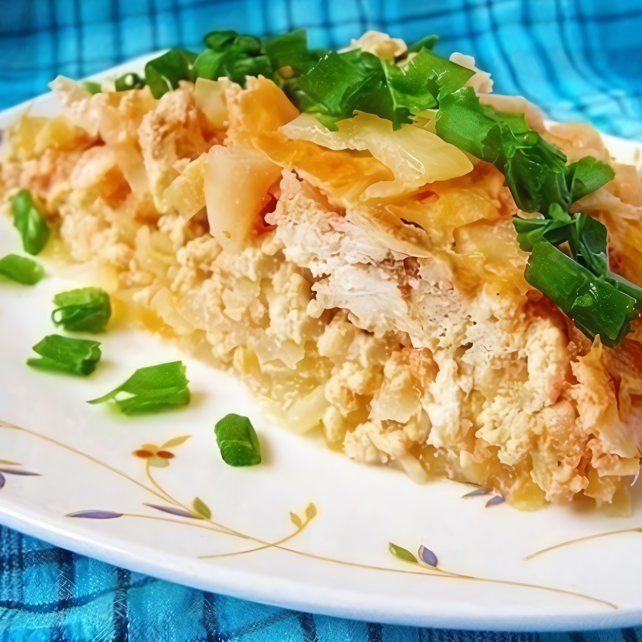 Капустная запеканка с куриным фаршем