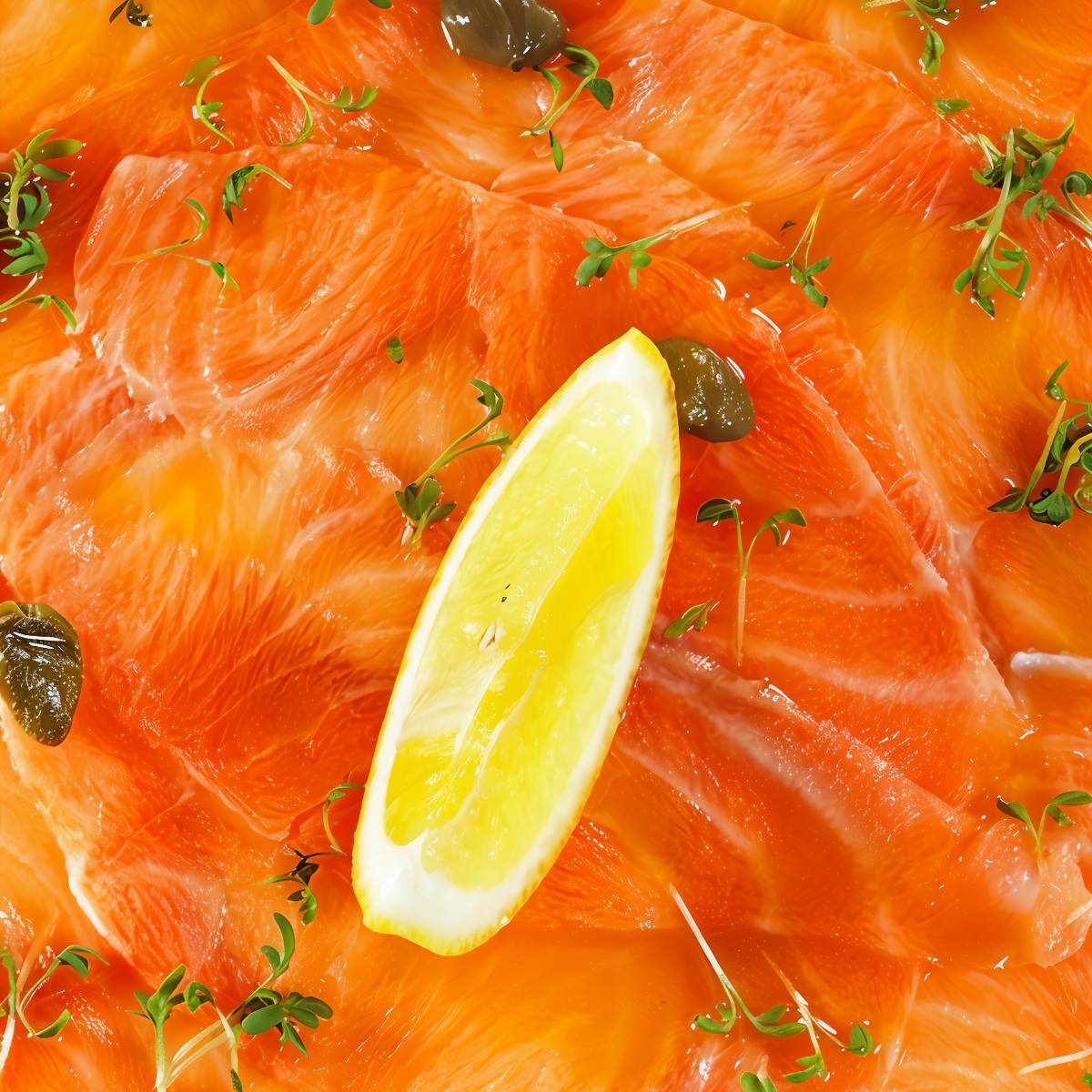 Карпаччо из лосося с каперсами