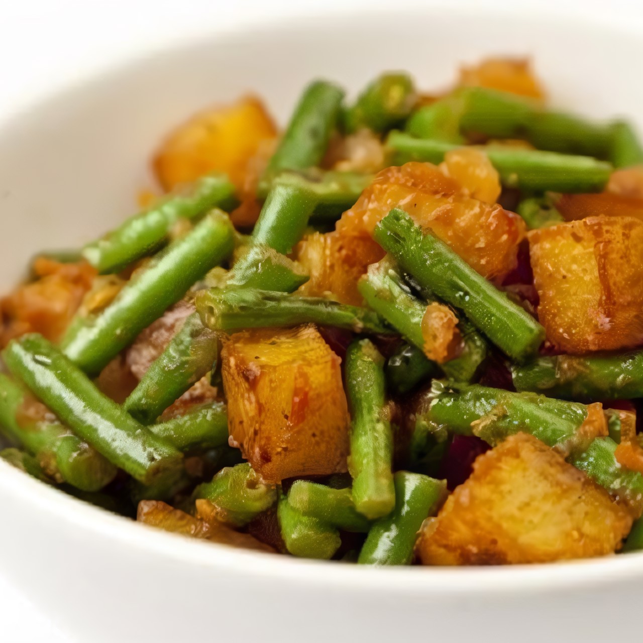 Карри с картофелем и стручковой фасолью