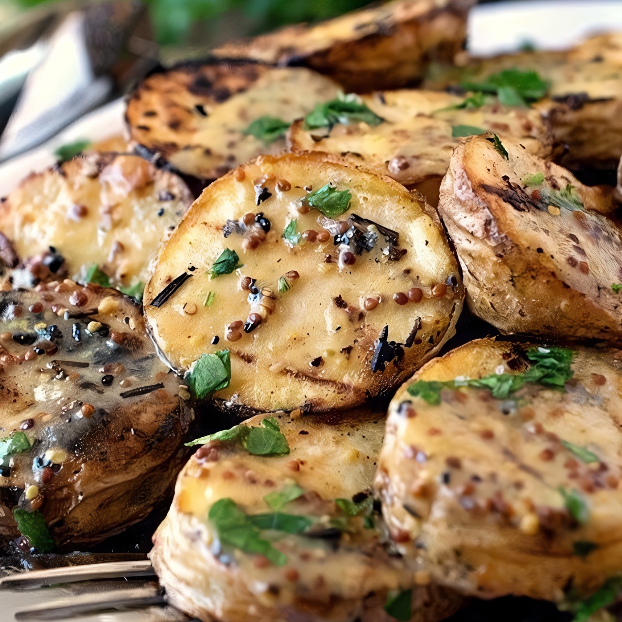 Картофель гриль с горчичным соусом