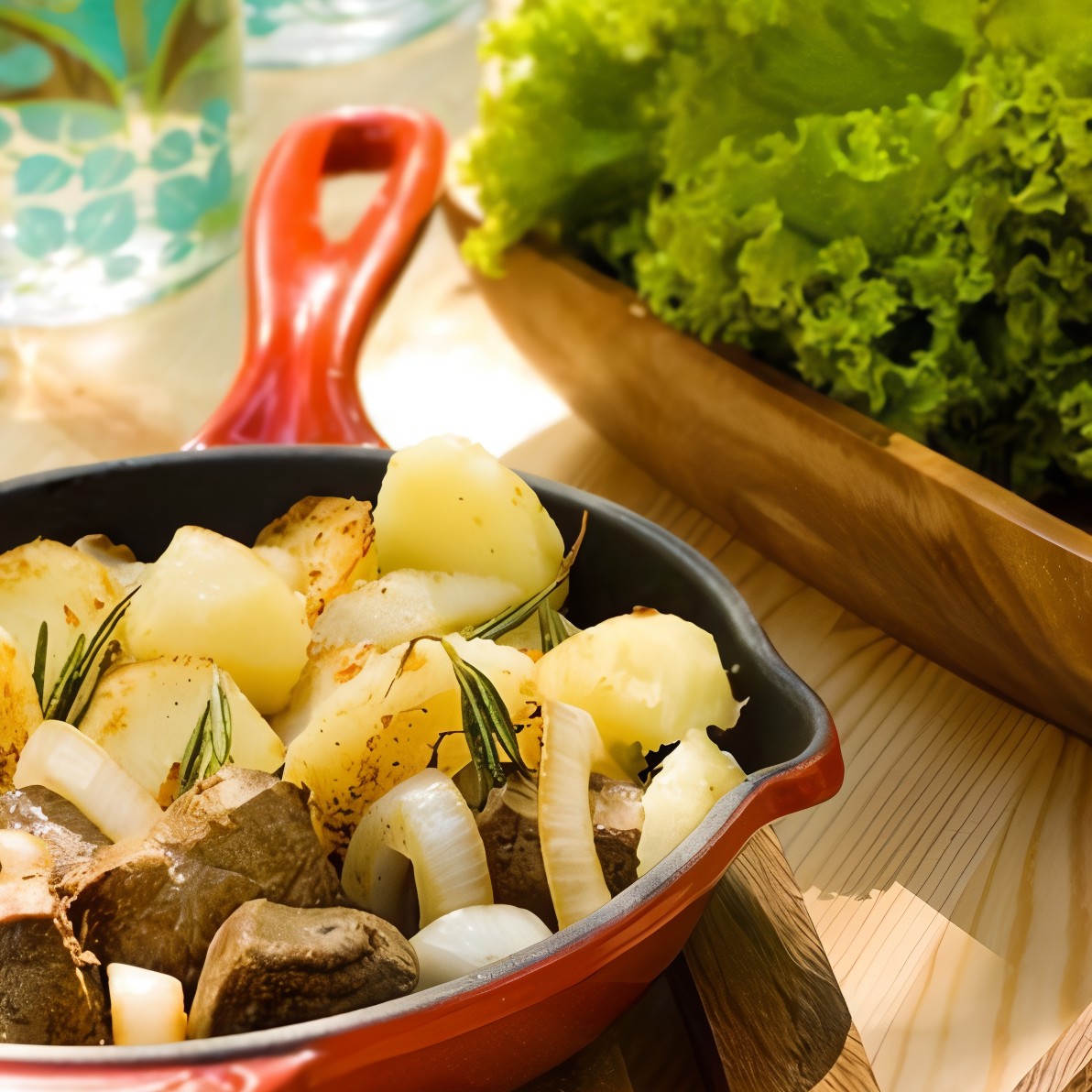 Картофель с огуречной травой