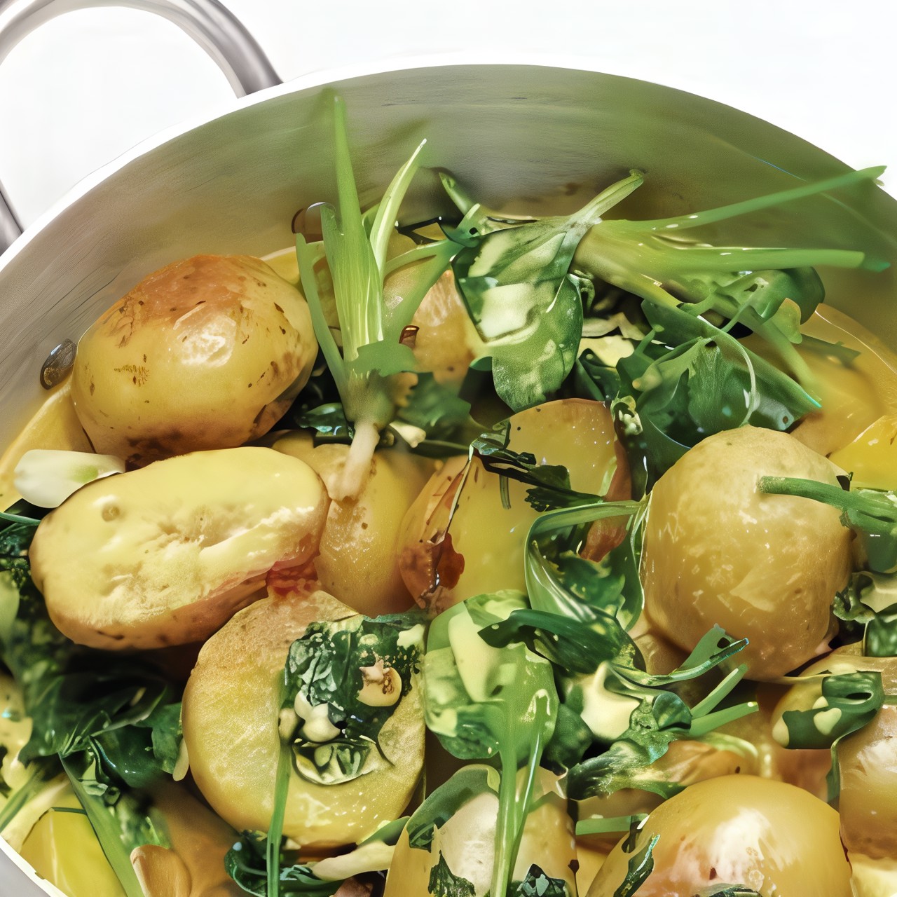 Картофель  со шпинатом