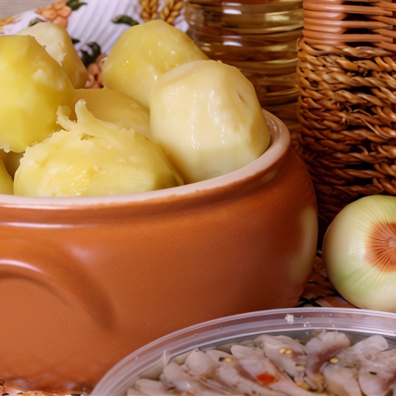 Картофель, сваренный на пару