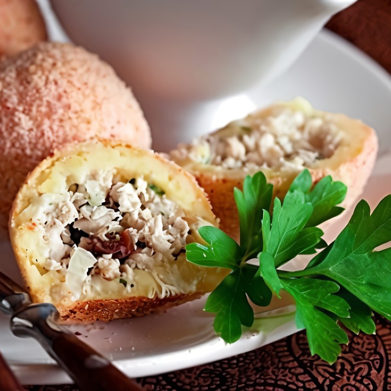 Картофельные крокеты с грибами