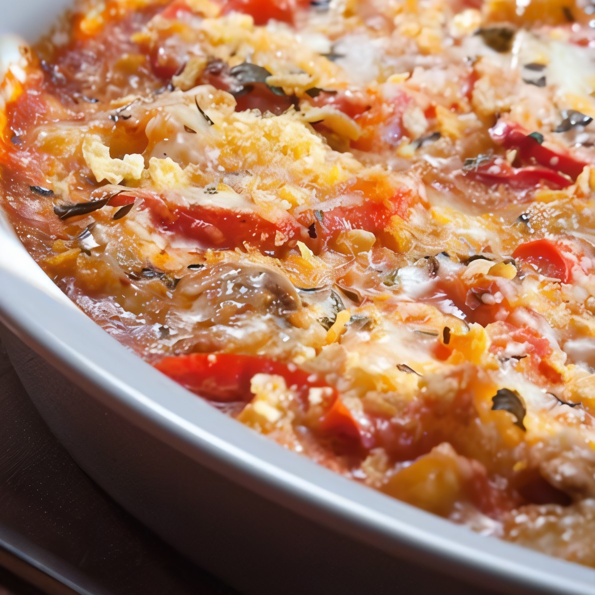 Картофельный гратен с перцами поблано и луком