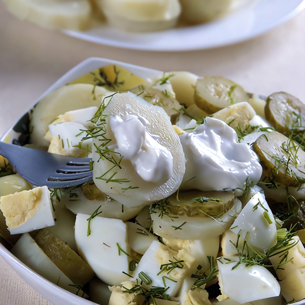 Картофельный салат с яйцом