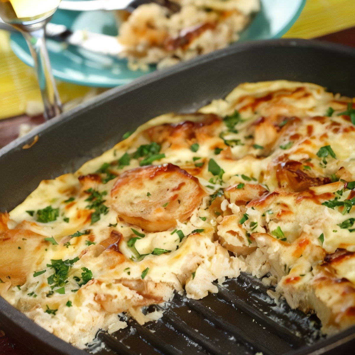 Картофельный гратен с тимьяном в сливочном соусе