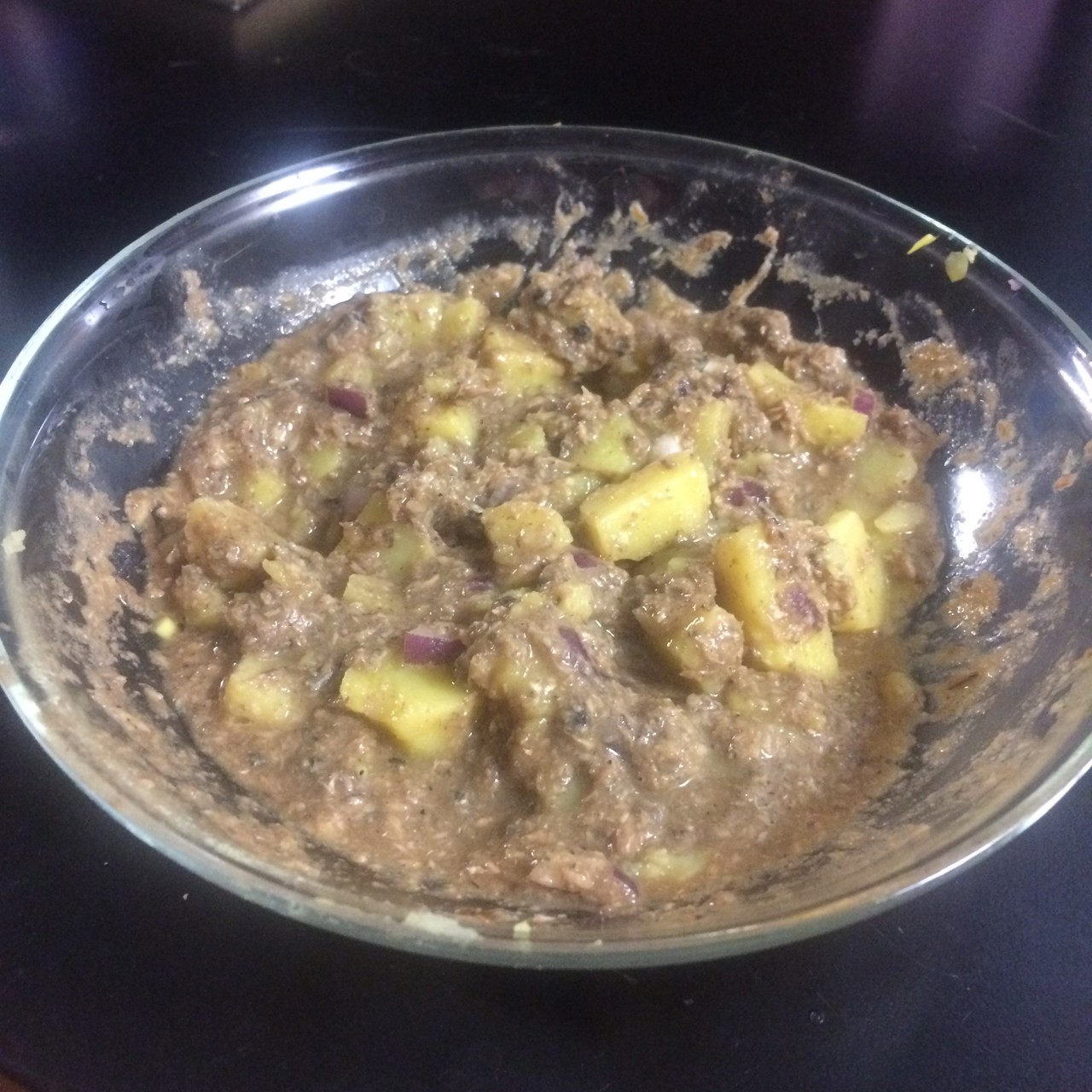 Картофельный салат с килькой