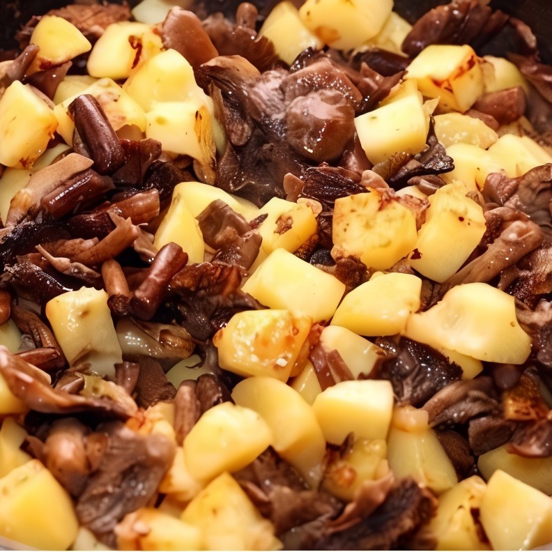 Картошка с опятами в сметане