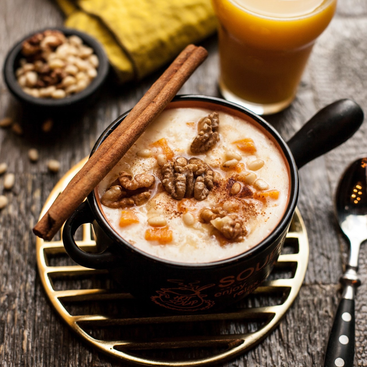 Каша с тыквой, рисом и кедровыми орехами